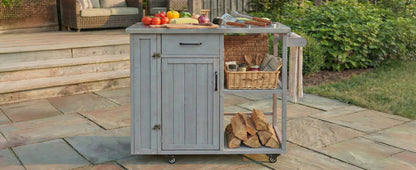 Outdoor Kitchen Island fir wood with stainless steel top by HouseOfZazla on Tampa Home & Garden Store