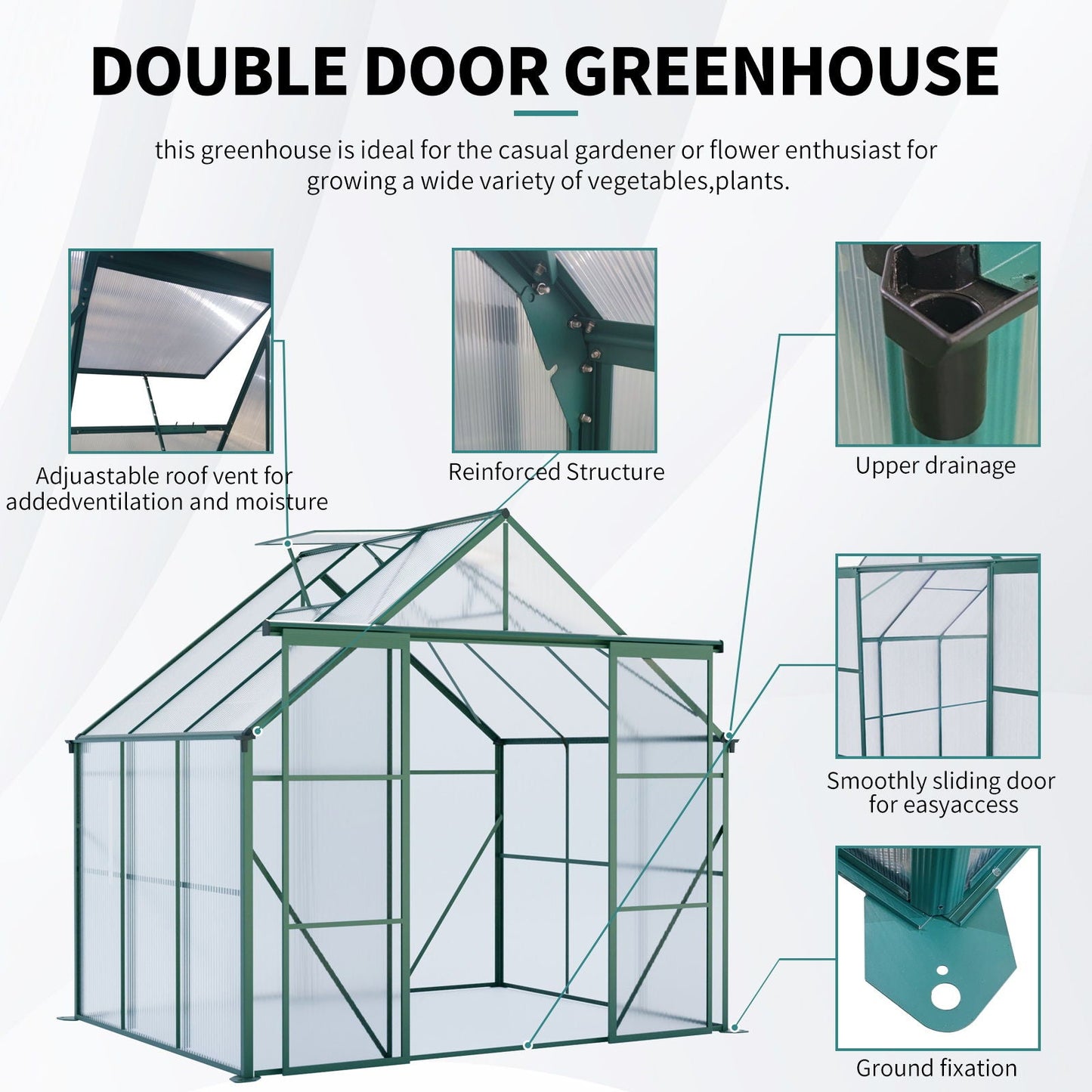 Heavy Duty Double Door Polycarb House and Pegs