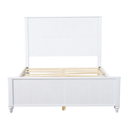 Solid White Queen Bed Frame and Wooden Board