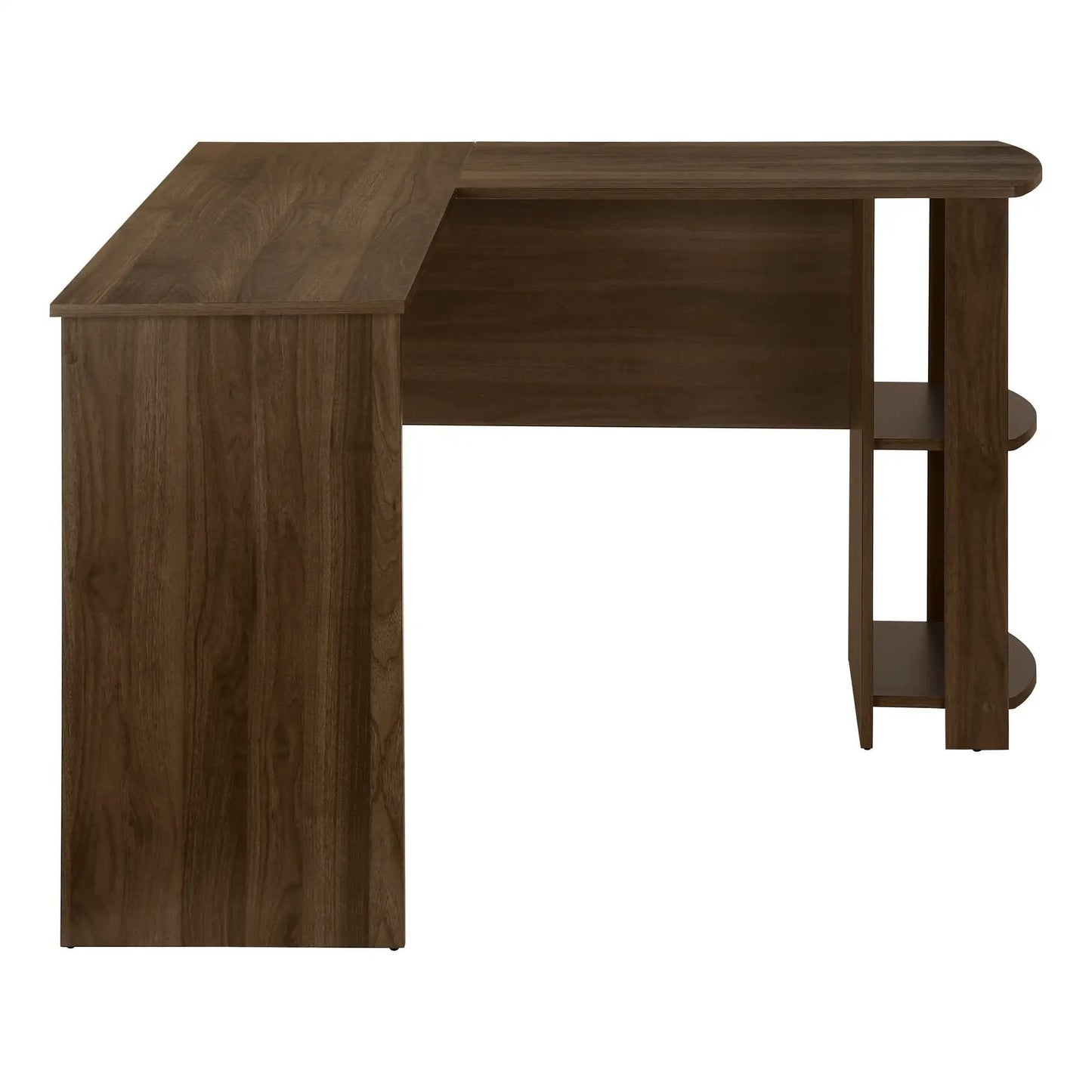 Computer desk corner walnut finish with storage shelves by Unique Piece Furniture on Tampa Home & Garden Store