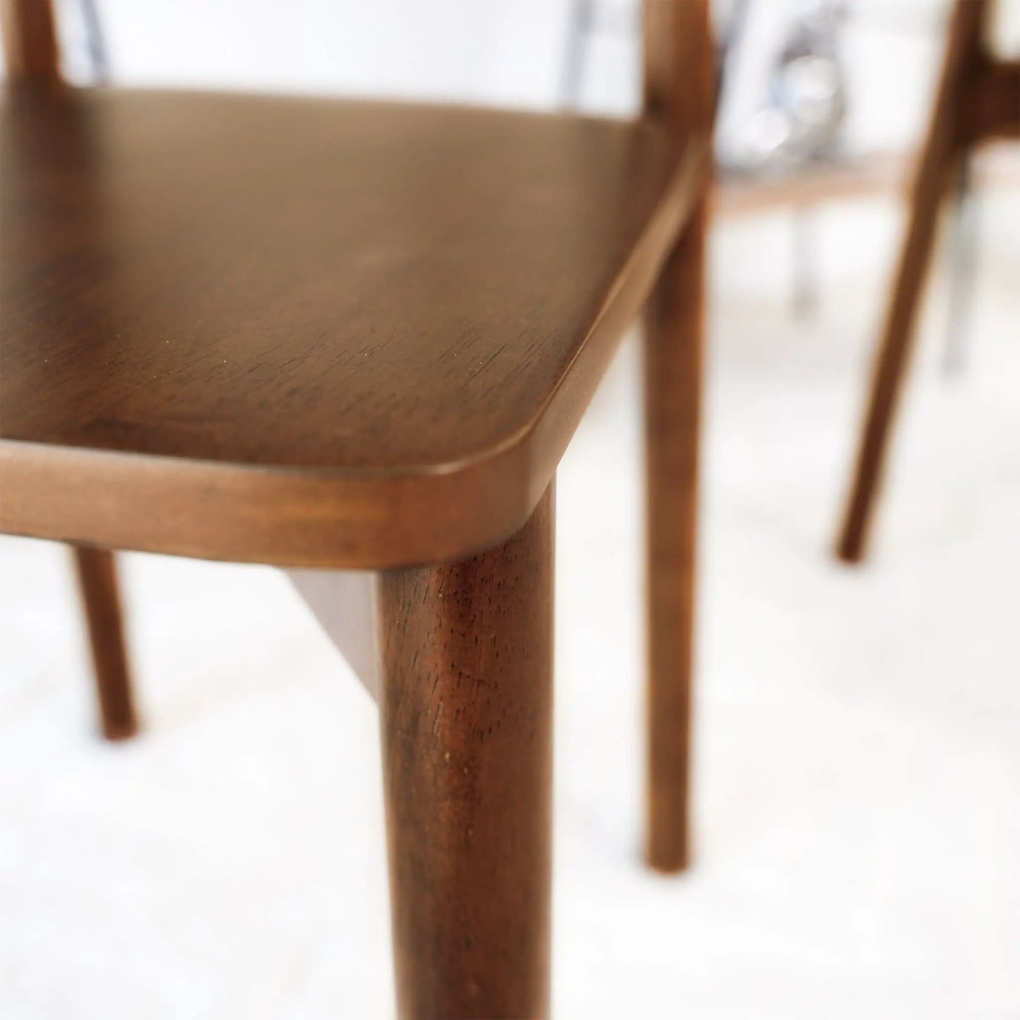 Elegant Walnut Dining Chair Set of 2 Mid Century