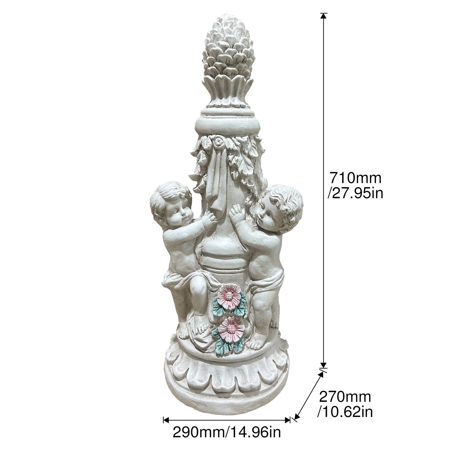 Climbing Children Garden Statues by HouseOfZazla around a central stone pillar on Tampa Home & Garden Store