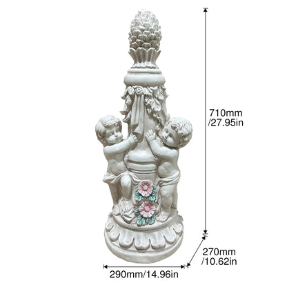 Climbing Children Garden Statues by HouseOfZazla around a central stone pillar on Tampa Home & Garden Store