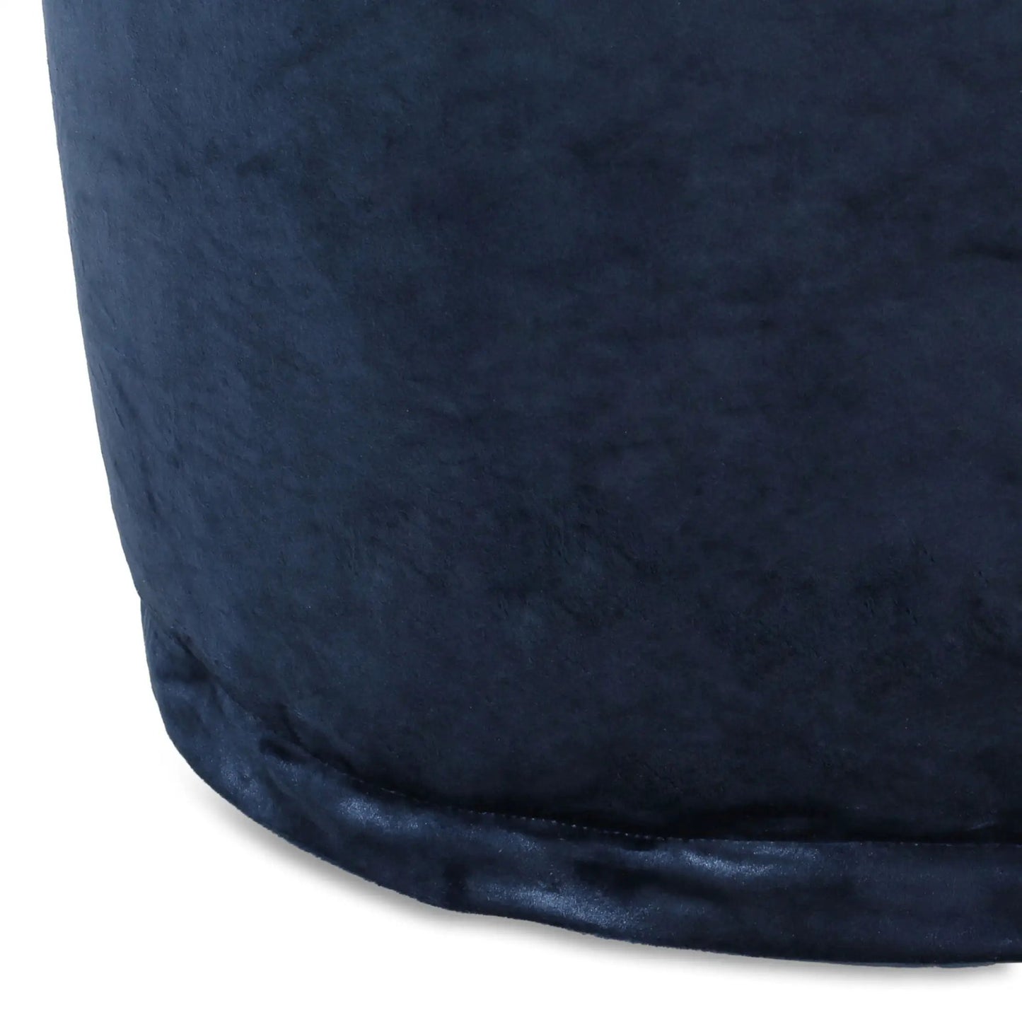 Shimon cylinder pouf ottoman navy velvet fabric accent cushion by Unique Piece Furniture on Tampa Home & Garden Store
