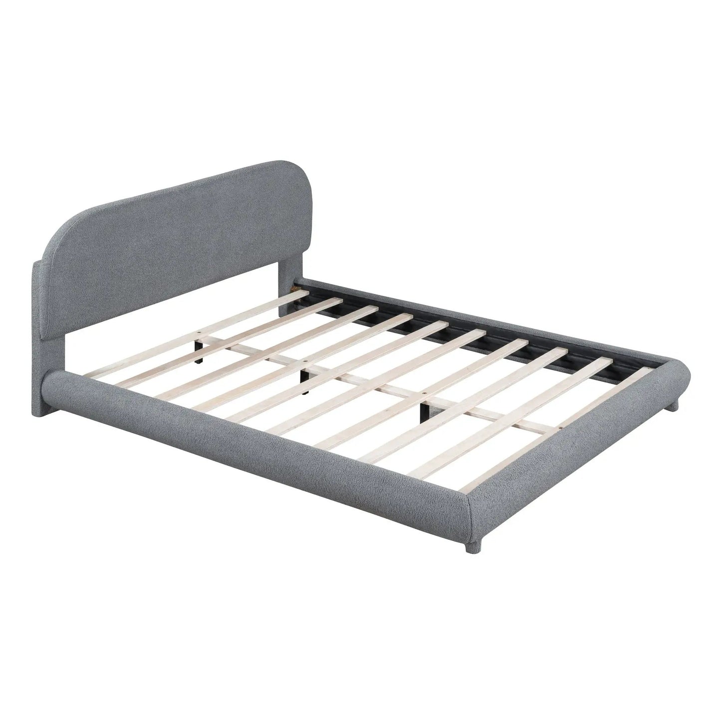 Upholstered Platform Bed With Thick Solid Frame