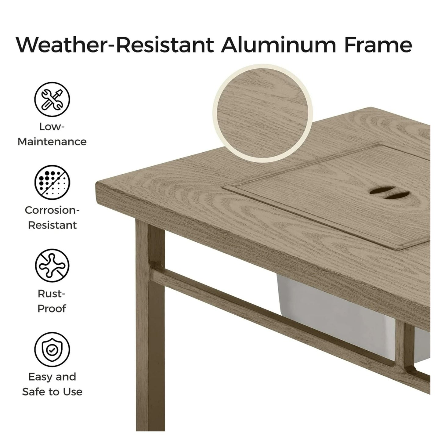 Outdoor Propane Fire Pit and Ice Bucket Table
