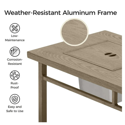Outdoor Propane Fire Pit and Ice Bucket Table