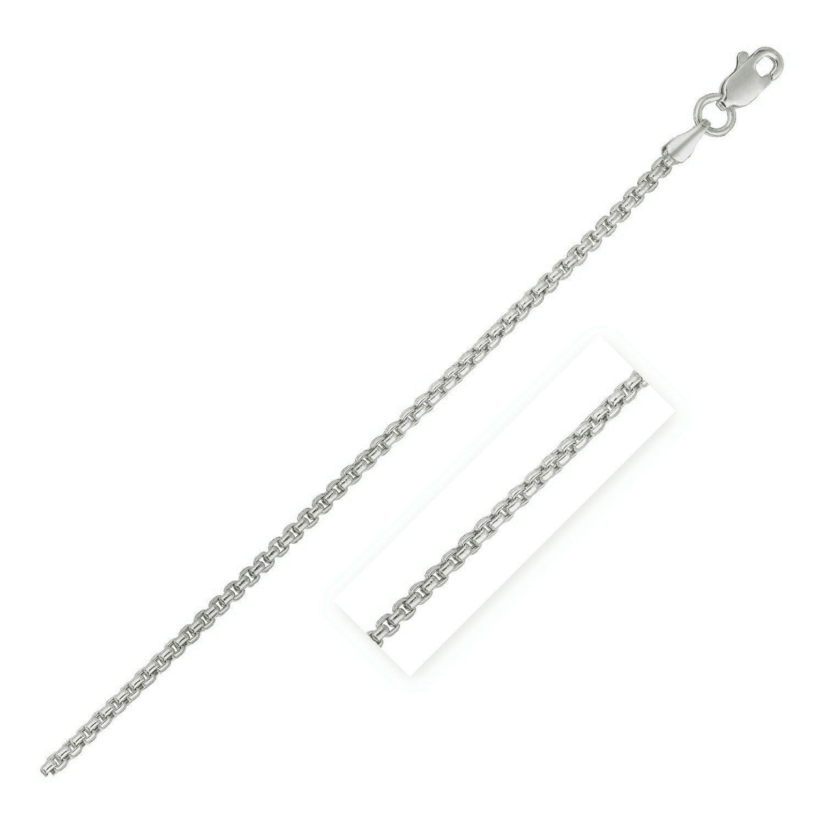 14k white gold round box chain necklace 1.35 mm by Bids.com with lobster clasp on Tampa Home & Garden Store
