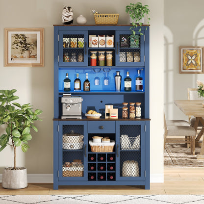 Tall Farmhouse Kitchen Pantry Storage Cabinet