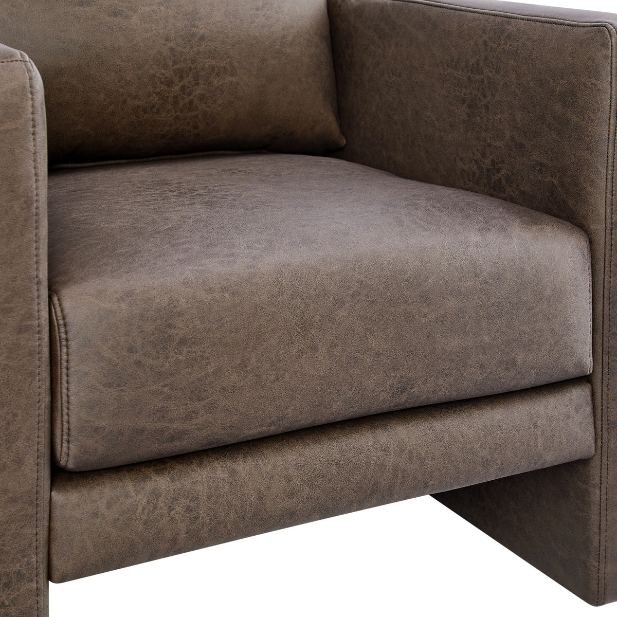 Tulo Arm Chair with Coil Spring Seating dark brown leather upholstery HouseOfZazla on Tampa Home & Garden Store