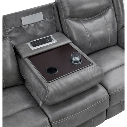 Hudson Gray Reclining Sofa and Pillow Top Arms