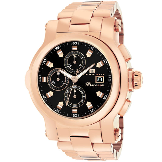 Oceanaut men's Baccara XL watch in rose gold with black chronograph dial and date on Tampa Home & Garden Store