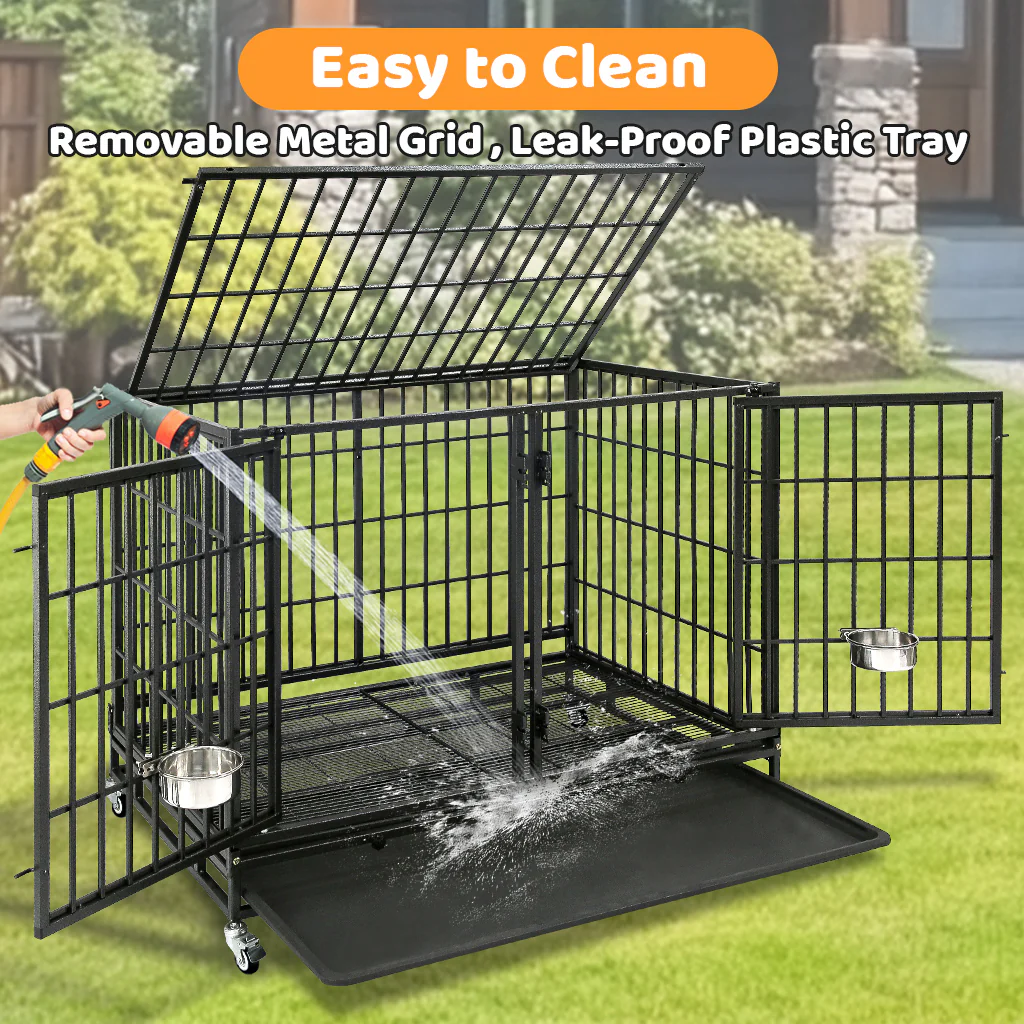 42-inch stackable dog crate Homey Pet Official; removable metal grid, leak-proof tray on Tampa Home & Garden Store