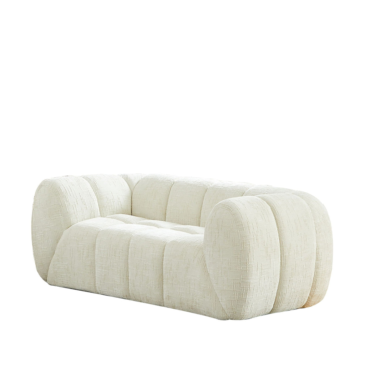 Rounded Cloud Sofa and Piano Key Backrest Design