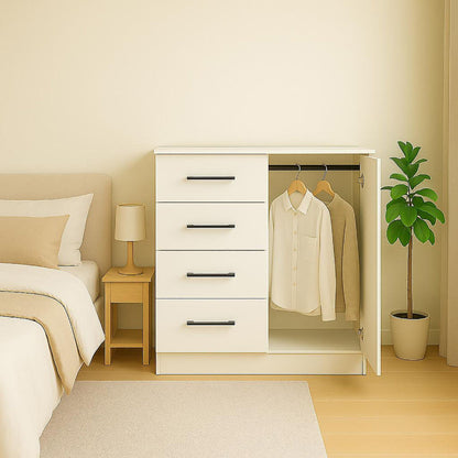 Robin Gentleman’s Chest white with extra deep storage by HouseOfZazla in a tidy bedroom on Tampa Home & Garden Store