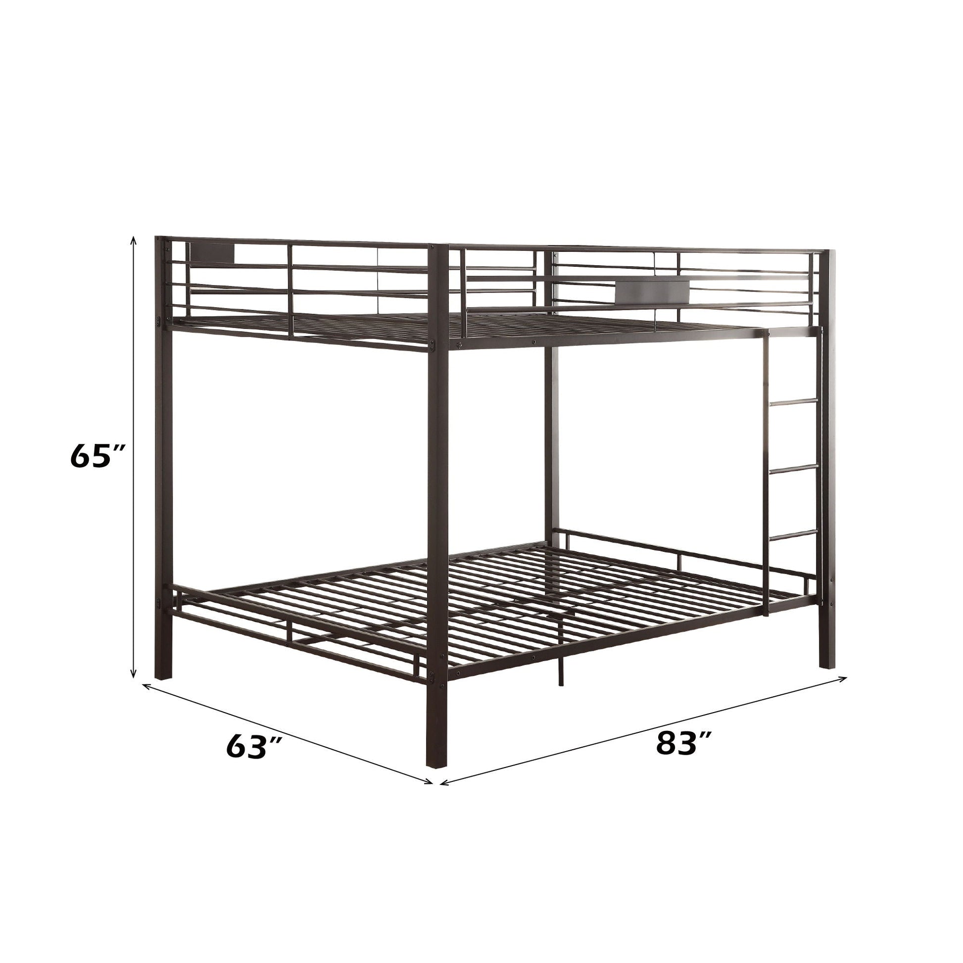 Limbra Spacious Design Double Bunk Bed metal frame by HouseOfZazla in dark finish on Tampa Home & Garden Store
