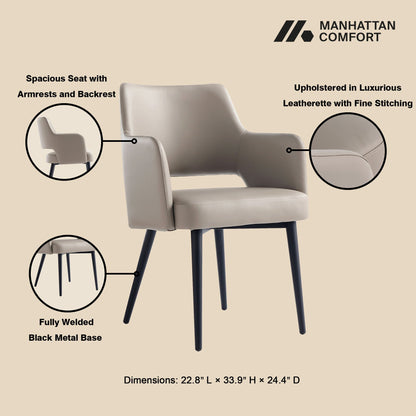 Modern Tremont Dining Armchair and Steel Frame