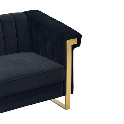 Black Velvet Chesterfield Sofa And Tufted Back