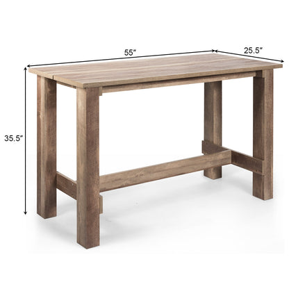 DirectDeals rustic counter-height dining table 55in long, 25.5in wide, solid wood legs on Tampa Home & Garden Store