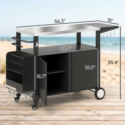 Movable Kitchen Island With Grill And Oven