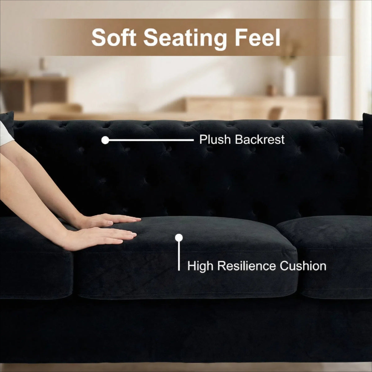 Contemporary Faux Sherpa Sofa and Two Pillows