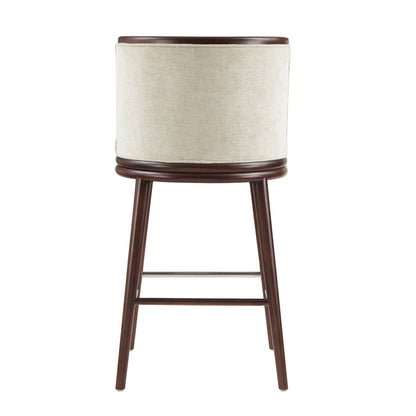 Evalyn Barstool, bar-height 28–30 in, beige boucle upholstery on dark wood frame HouseOfZazla on Tampa Home & Garden Store