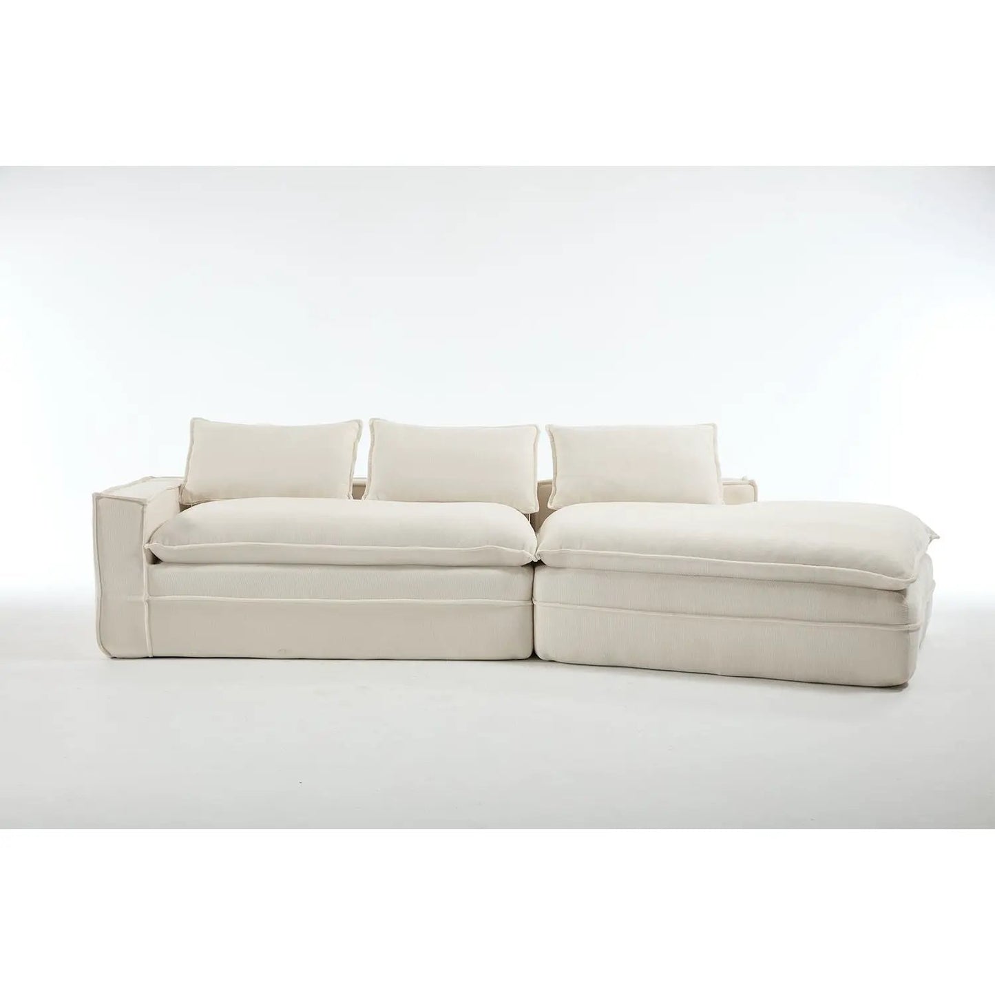 Modular sectional sofa cream with deep seats and right chaise by Unique Piece Furniture on Tampa Home & Garden Store