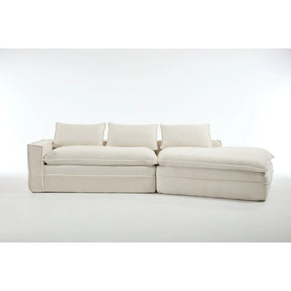 Modular sectional sofa cream with deep seats and right chaise by Unique Piece Furniture on Tampa Home & Garden Store