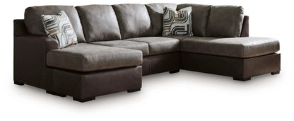 Castille Way Sectional Sofa with Chaise in Brown