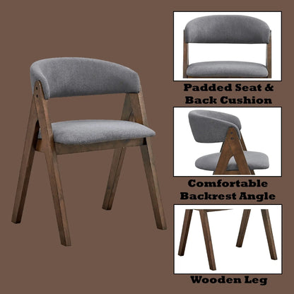 Keiki Side Chair Set of 2 in Gray Fabric