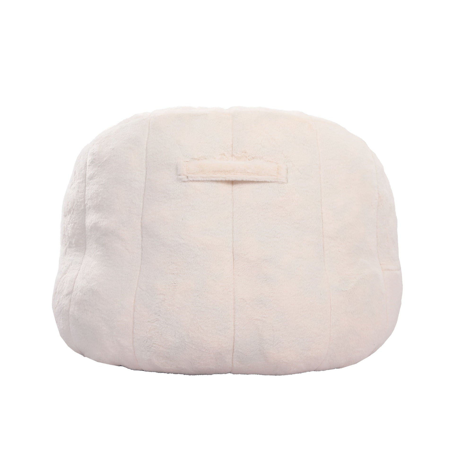 Beanbag sofa chair with armrests in cream plush fabric, high-density foam fill on Tampa Home & Garden Store