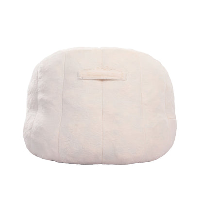 Beanbag sofa chair with armrests in cream plush fabric, high-density foam fill on Tampa Home & Garden Store