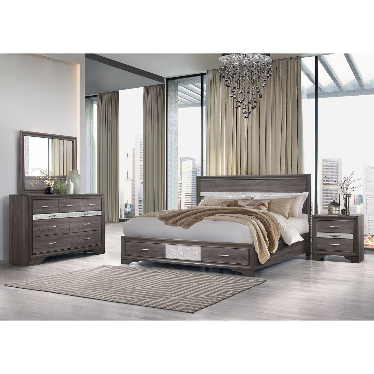 Ryder Bed Sparkle storage bed in dark wood with 2 under-bed drawers by HouseOfZazla on Tampa Home & Garden Store