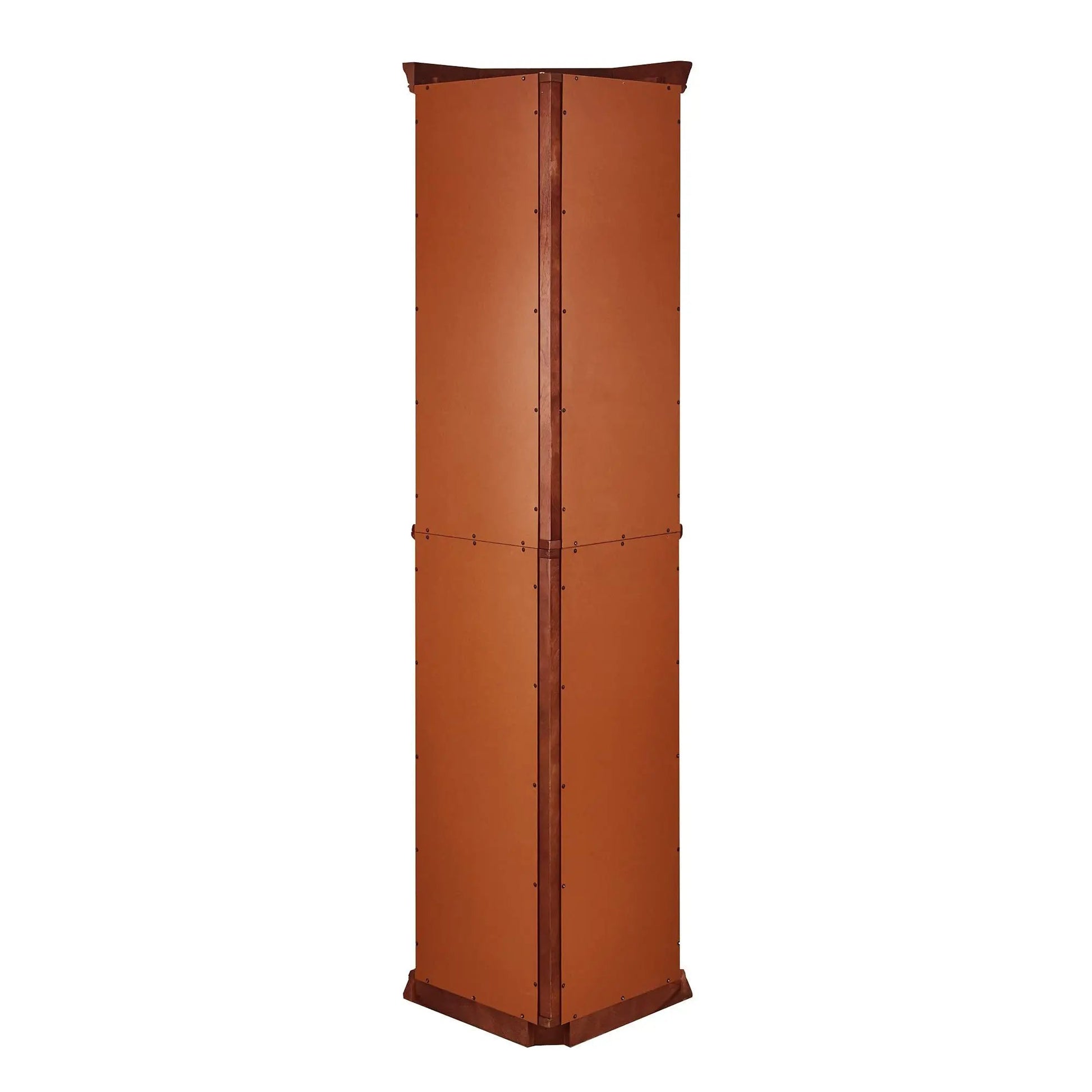 Corner curio cabinet by Unique Piece Furniture in brown wood finish, tall display cabinet on Tampa Home & Garden Store