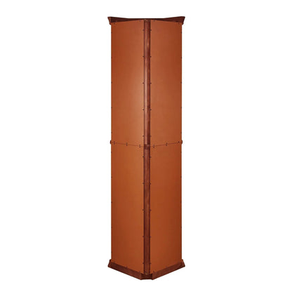 Corner curio cabinet by Unique Piece Furniture in brown wood finish, tall display cabinet on Tampa Home & Garden Store