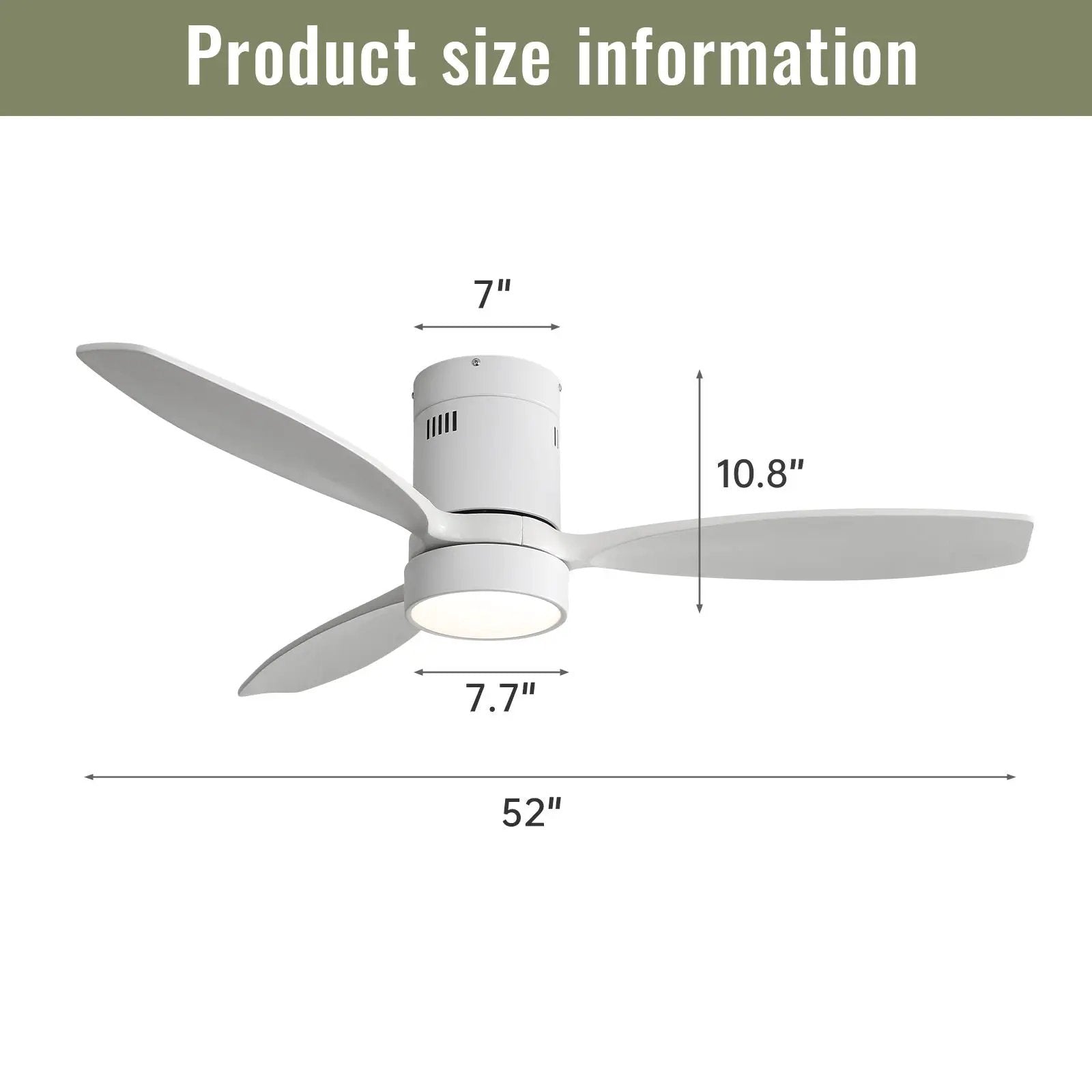 White ceiling fan with remote LED light, DC reversible motor 52in span Unique Piece Furniture on Tampa Home & Garden Store