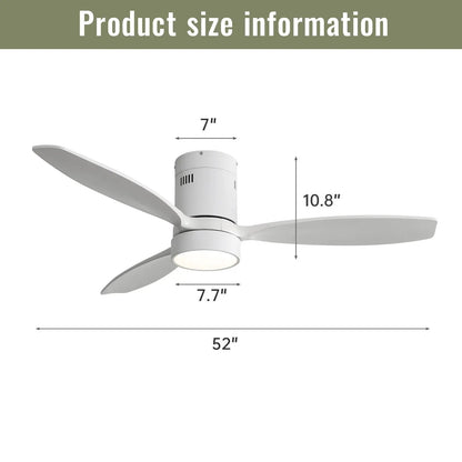 White ceiling fan with remote LED light, DC reversible motor 52in span Unique Piece Furniture on Tampa Home & Garden Store