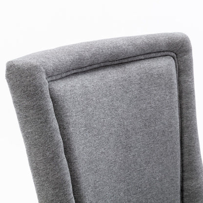 Ultra Side Dining Chair Nail Head set of 2 in gray fabric upholstery with padded back on Tampa Home & Garden Store