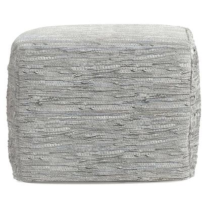 Fredrik handcrafted square pouf in textured gray fabric accent piece on Tampa Home & Garden Store