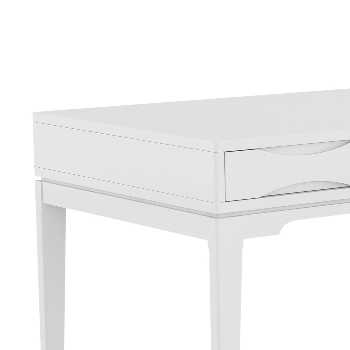 Harper Desk white with single drawer and curved pulls, writing desk by Unique Piece Furniture on Tampa Home & Garden Store