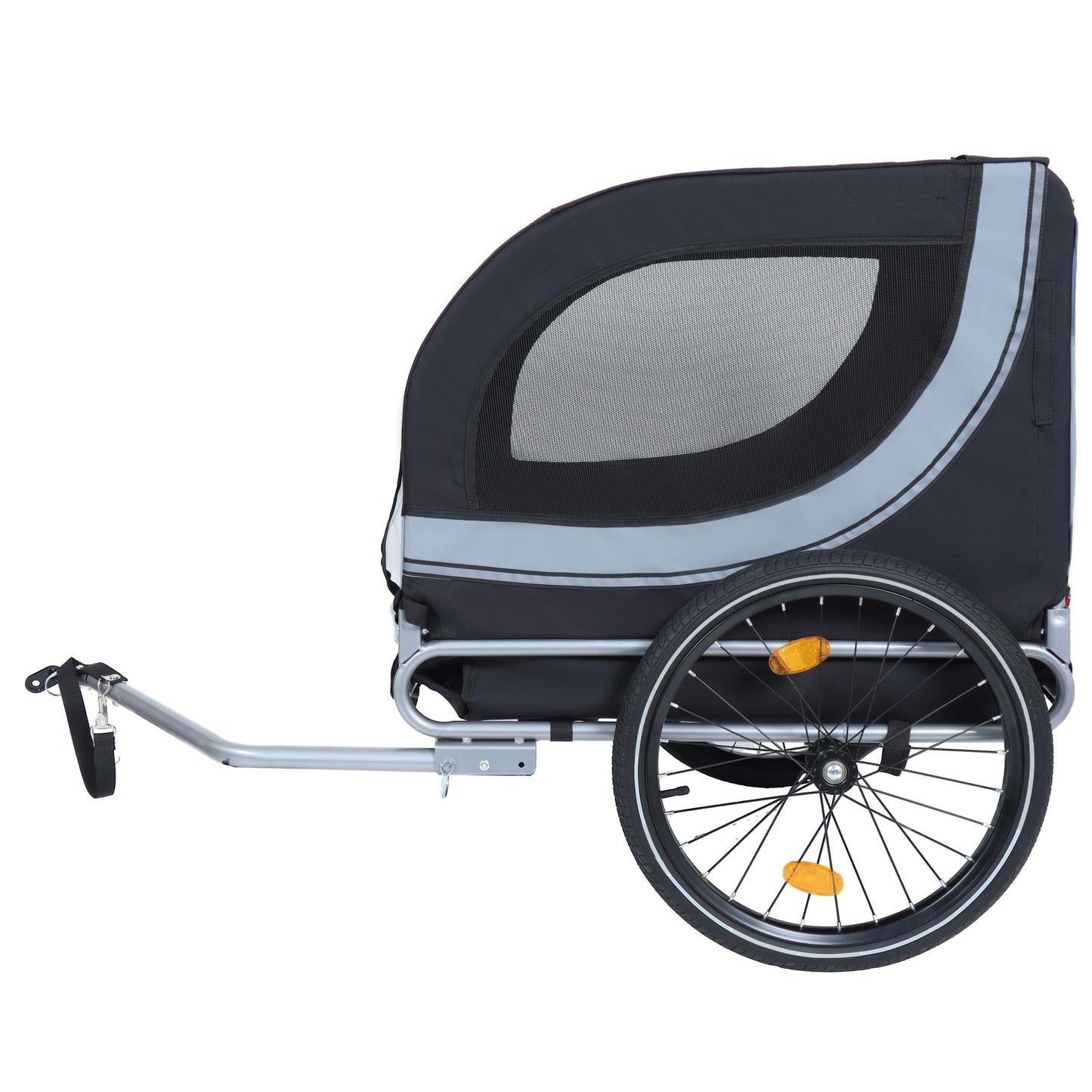 Large folding dog bike trailer in navy with mesh window and blue trim, 66lb capacity pet carrier on Tampa Home & Garden Store