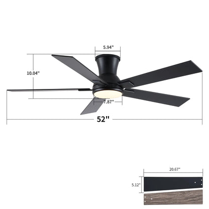 Low Profile Flush Mount Led Ceiling Fan Light