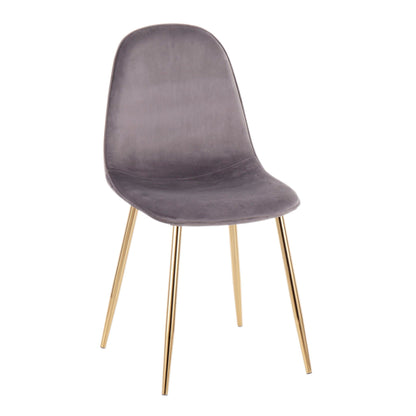 Pebble chair set by HouseOfZazla with gray velvet upholstery and gold legs on Tampa Home & Garden Store