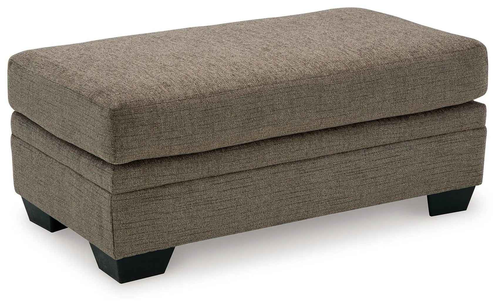 Stonemeade 3-piece living room set ottoman, brown textured fabric, black square legs on Tampa Home & Garden Store