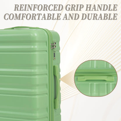 HIFINE Tourist 3-Piece Spinner Wheel Luggage Set in Green hard shell luggage with reinforced grip on Tampa Home & Garden Store