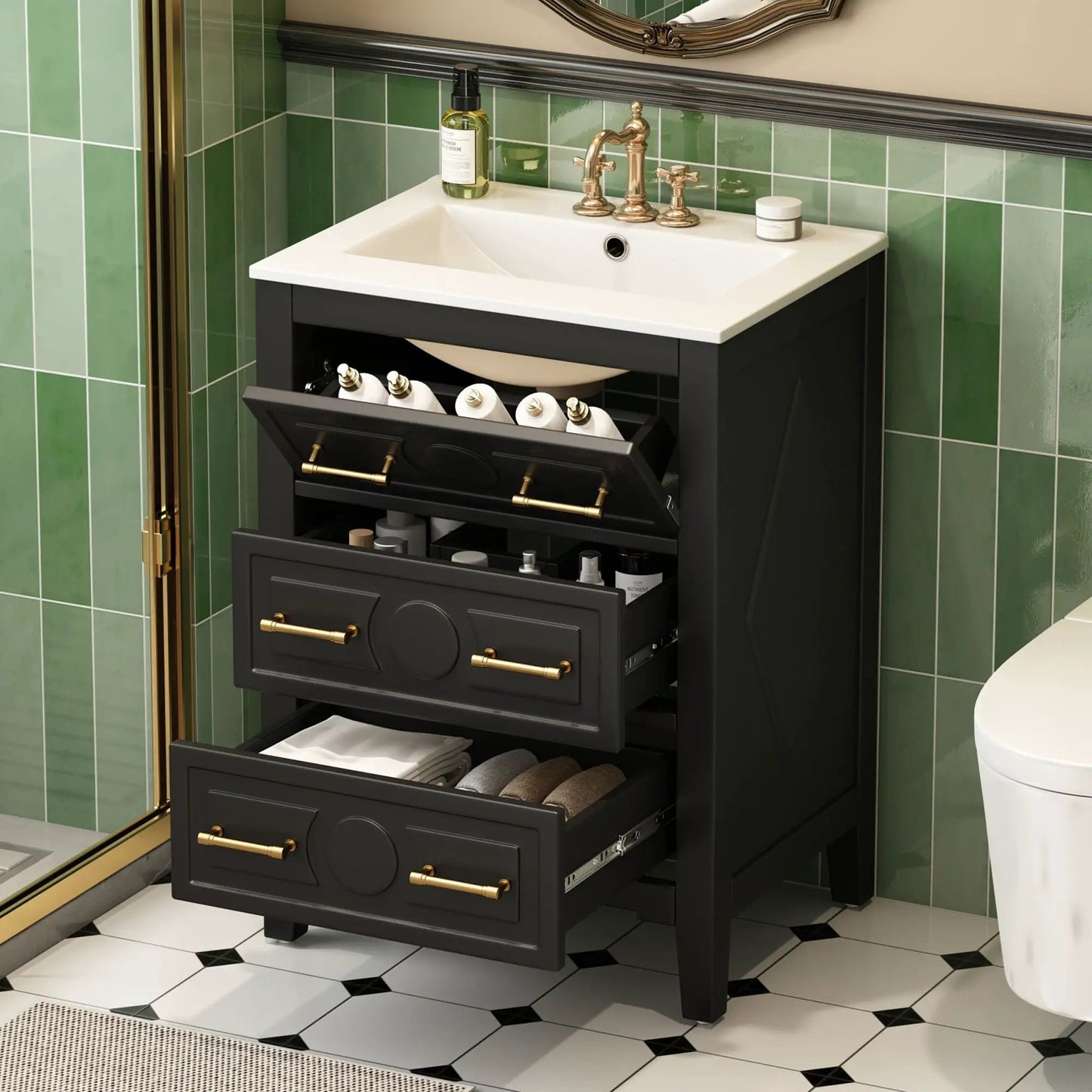 Bathroom Vanity With Sink Free Standing Cabinet