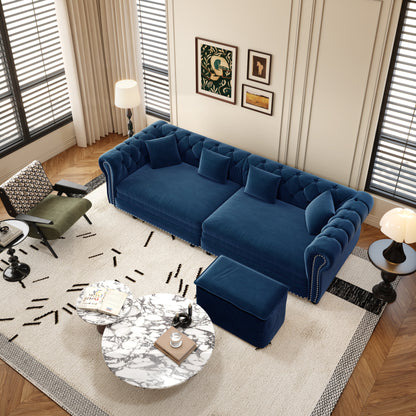 Chesterfield Velvet Pull Out Bed For A Room