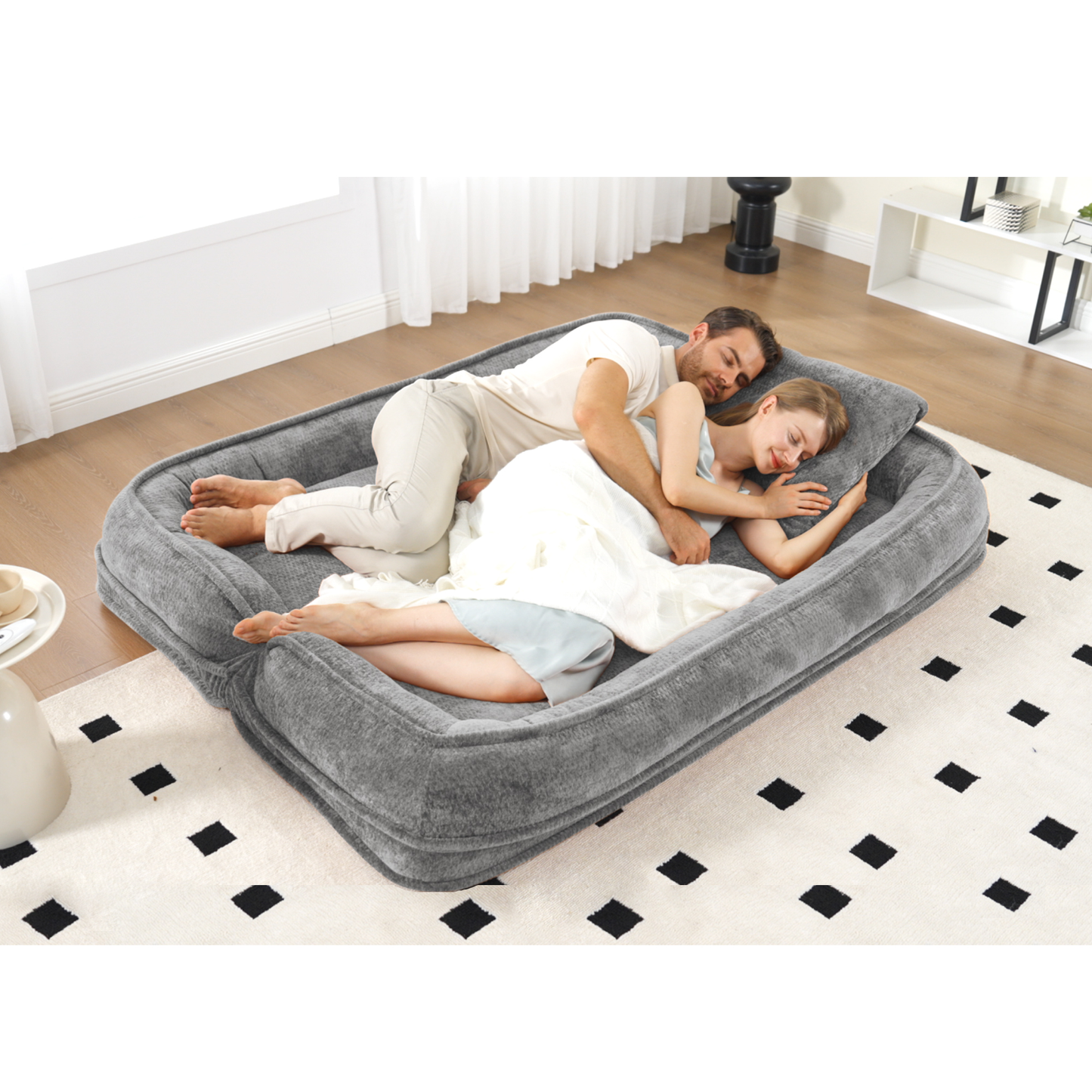 Double Human Dog Bed Loveseat by HouseOfZazla, gray floor couch on Tampa Home & Garden Store