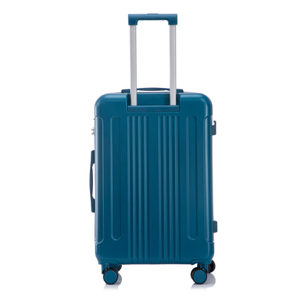 3-Piece ABS Spinner Luggage Set 20/24/28 in dark blue by HouseOfZazla with four wheels on Tampa Home & Garden Store