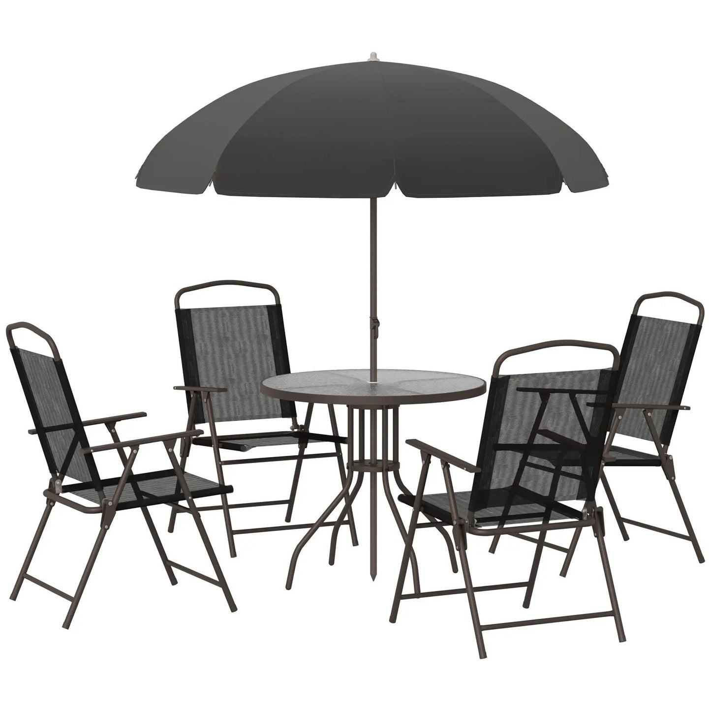 Outsunny Patio Dining Set with Table Umbrella